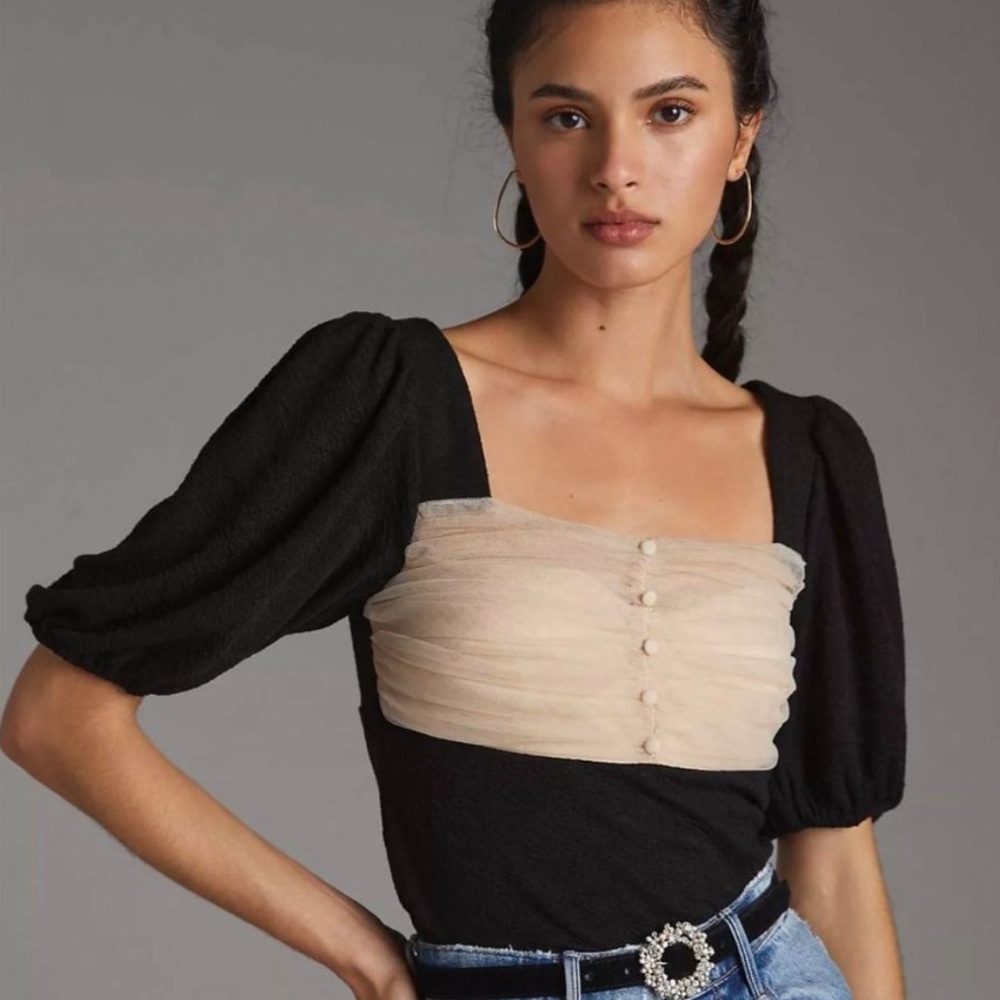 Anthropologie {Sundays in Brooklyn} Ruched Tulle Top